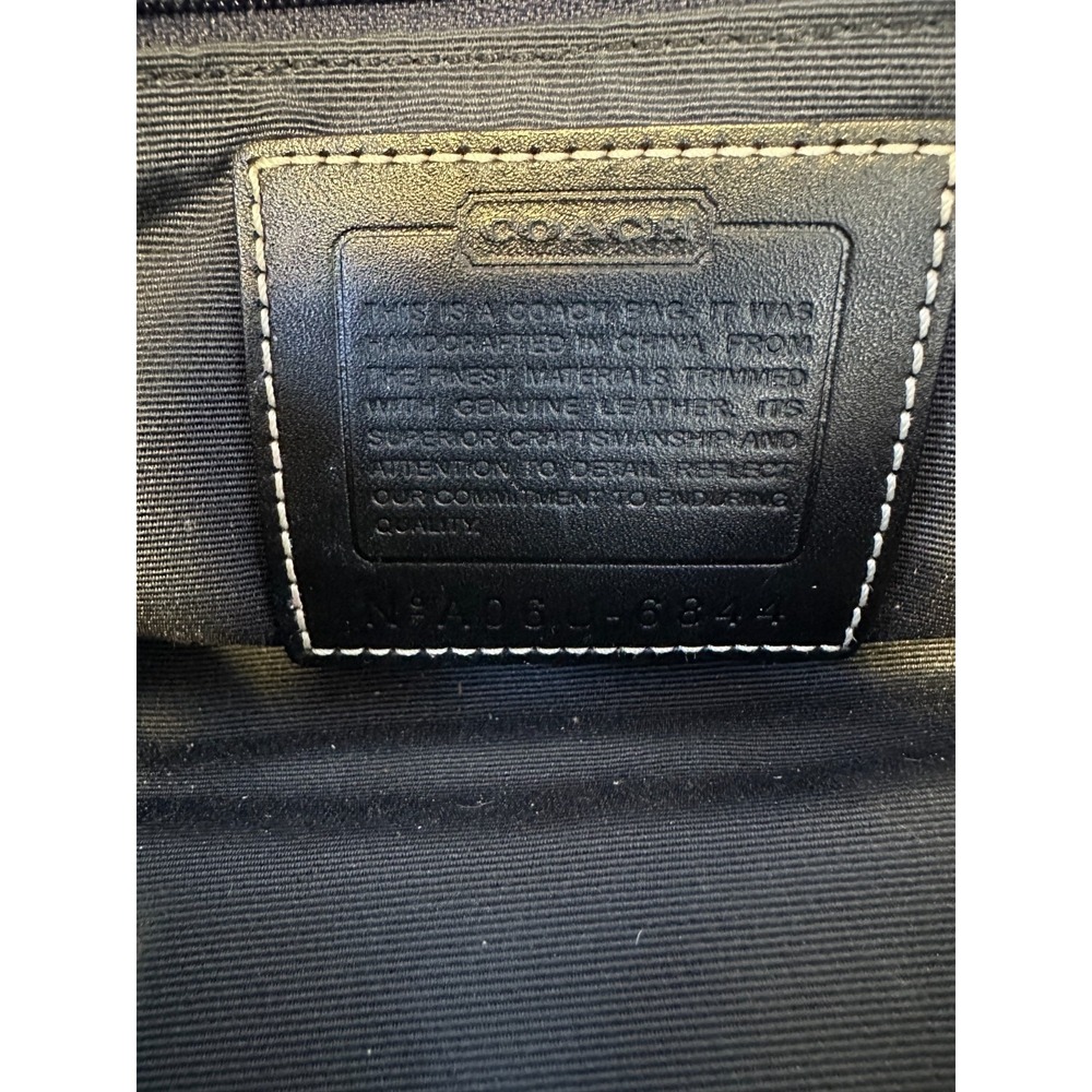 Coach Signature Mini Field Bag Black Jacquard Leather Crossbody Y2K Logo 6844 - Picture 7 of 16